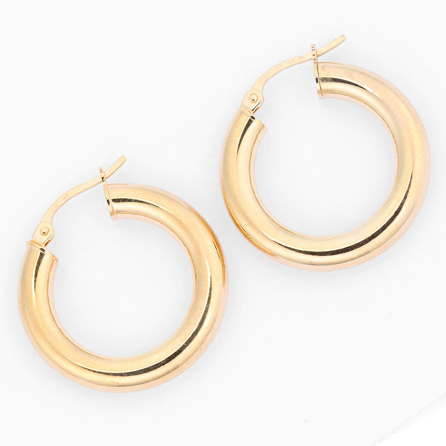 9ct Yellow Gold Thick Hoop Earrings