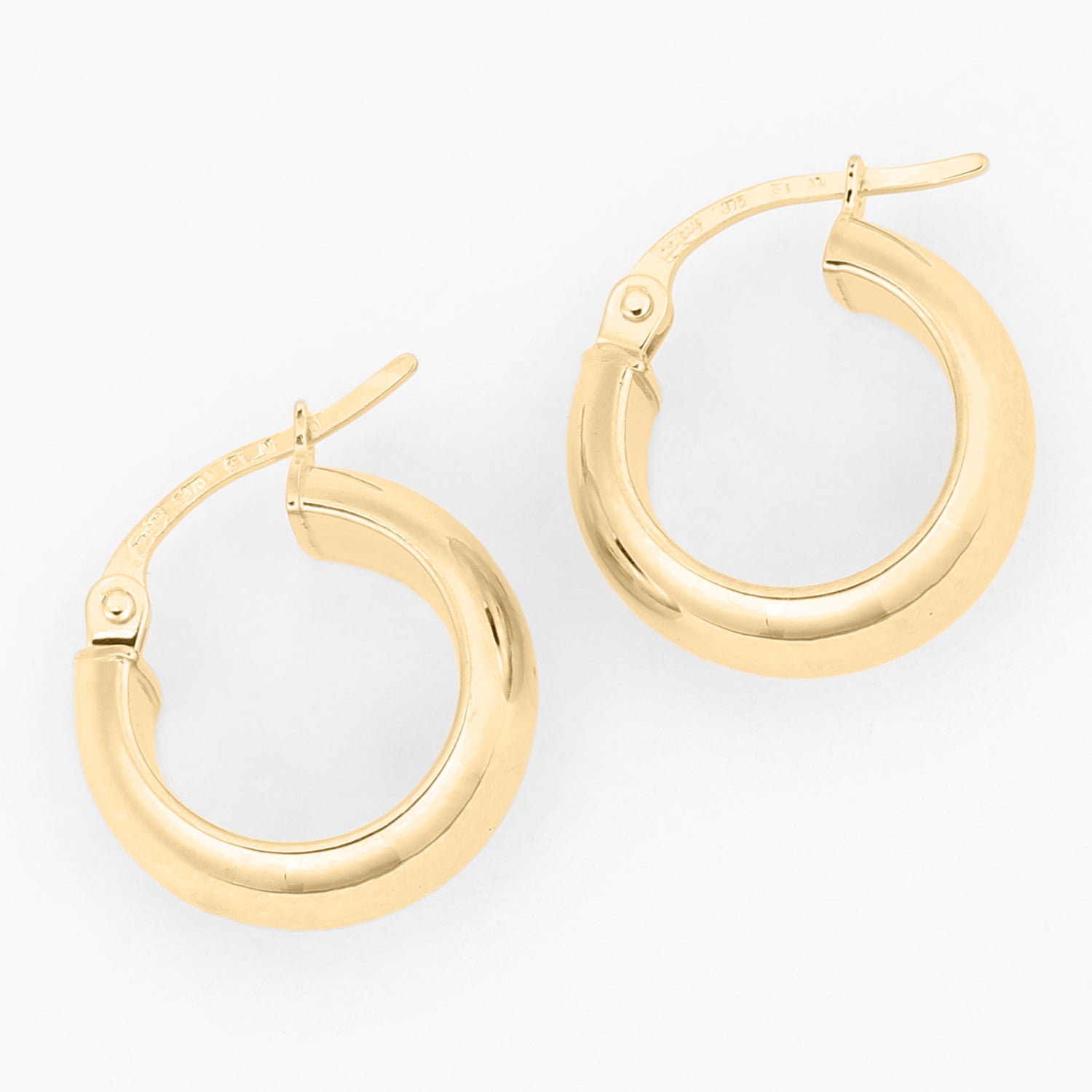9ct Yellow Gold Small Domed Hoop Earrings