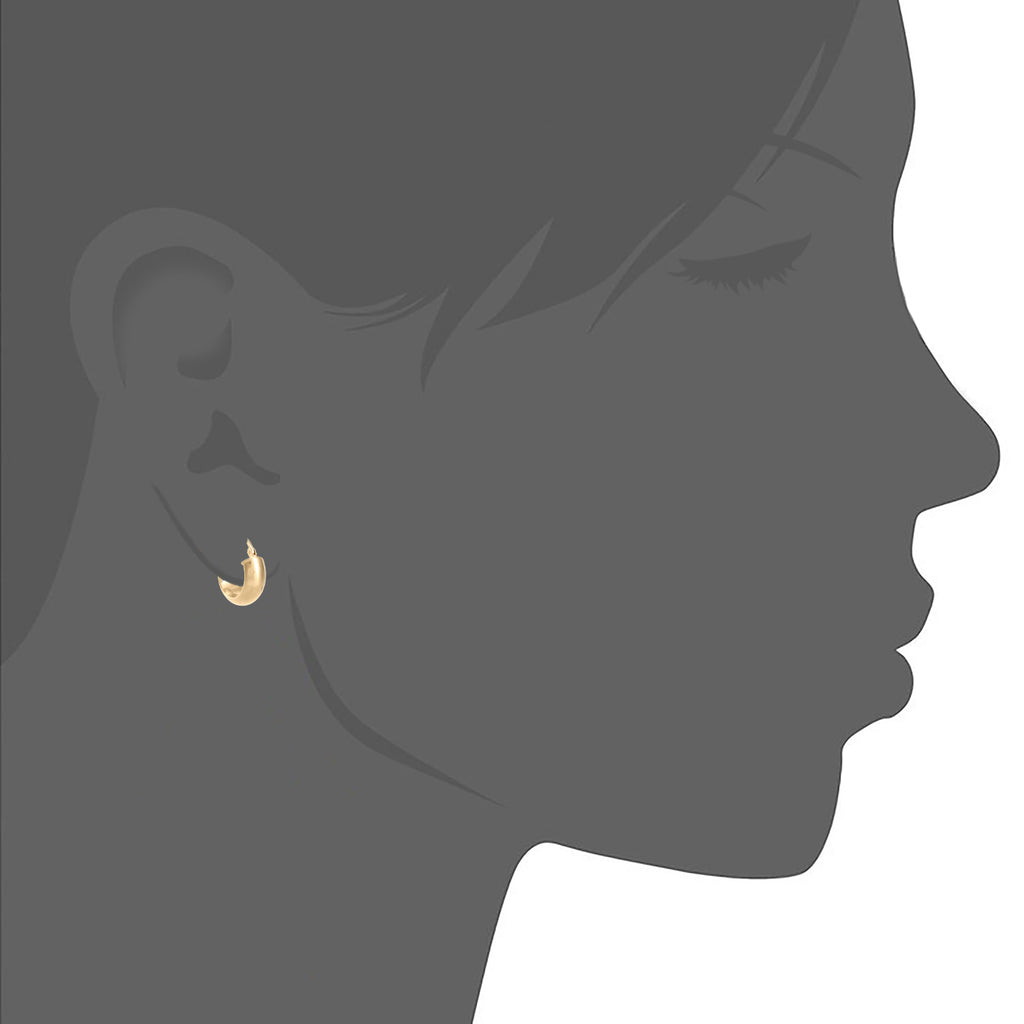 9ct Yellow Gold Small Domed Hoop Earrings