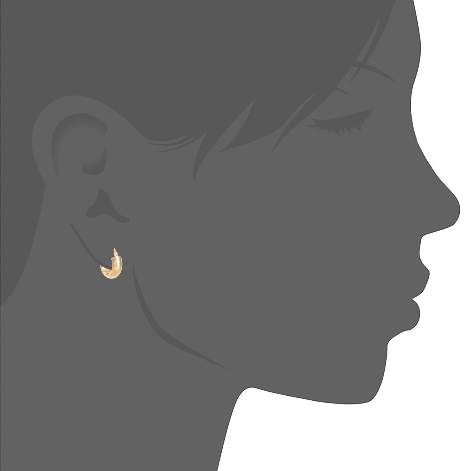 9ct Yellow Gold Small Domed Hoop Earrings