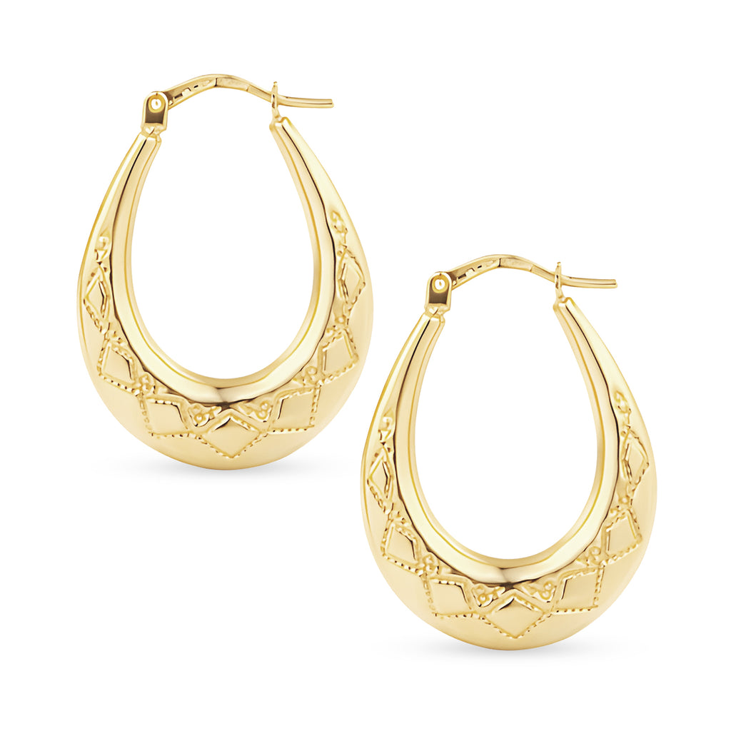 Vintage Engraved Creole - detail view | Prime Jewellery