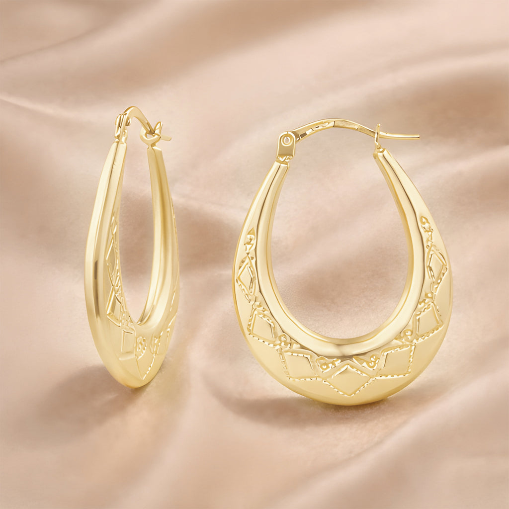 Vintage Engraved Creole - detail view | Prime Jewellery