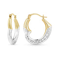 Two-Tone Heart Small Hoop Earrings 9ct Gold | Prime Jewellery