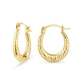 Creole Textured Mini Hoop Earrings 9ct Yellow Gold | Prime Jewellery