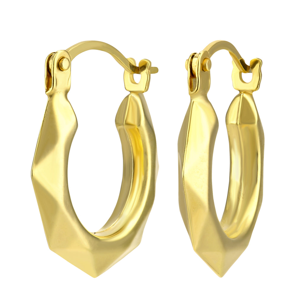 9ct Yellow Gold Victorian Hoop Earrings