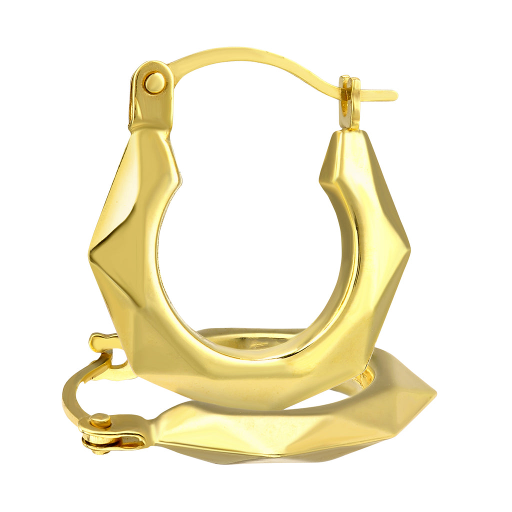 9ct Yellow Gold Victorian Hoop Earrings