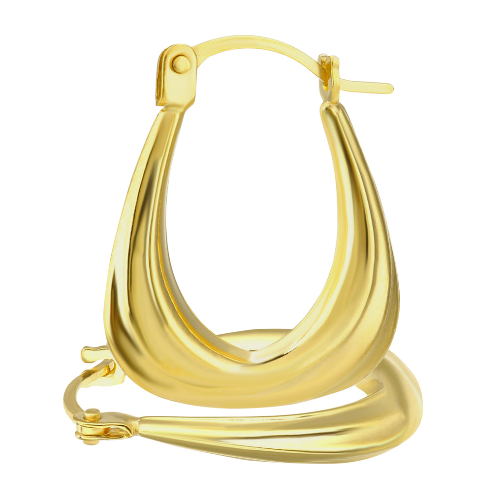 9ct Yellow Gold Basket Pattern Hoop Earrings