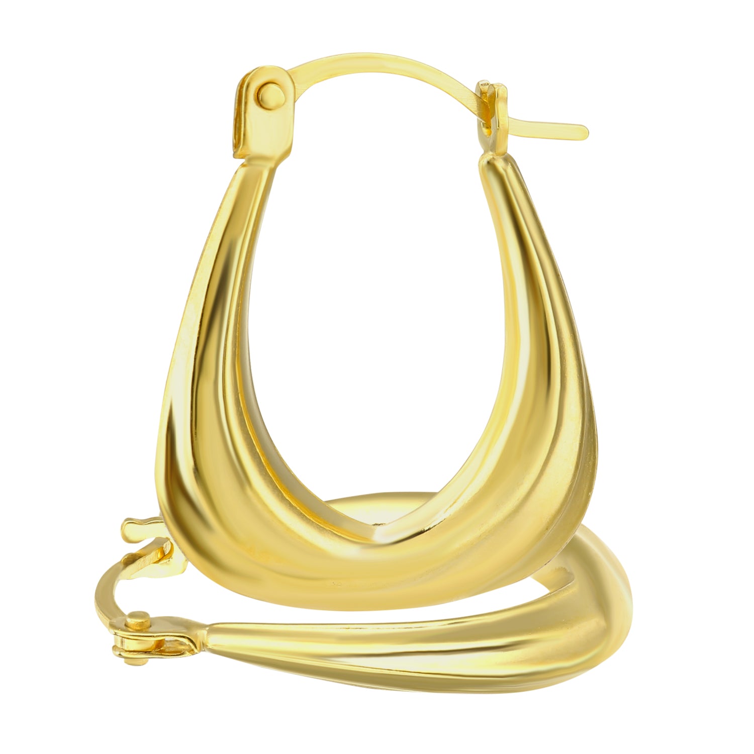 9ct Yellow Gold Basket Pattern Hoop Earrings
