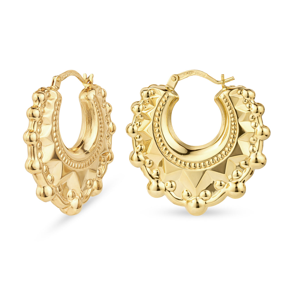 Victorian Hoop Earrings 9ct Yellow Gold | Prime Jewellery
