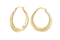 9ct Yellow Gold Greek Key Hoop Earrings