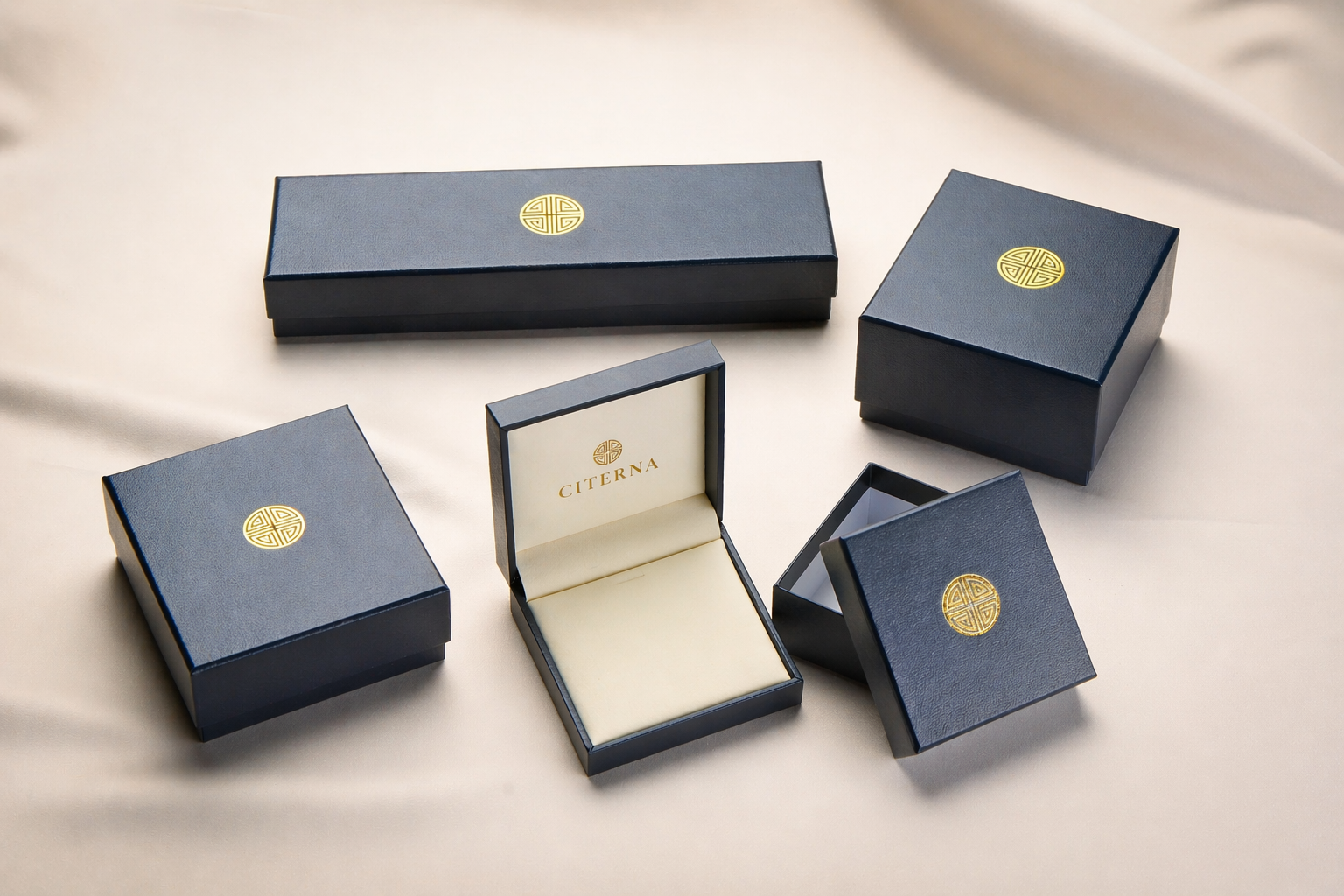 9ct Yellow Gold CZ Sapphire Wave Eternity Ring